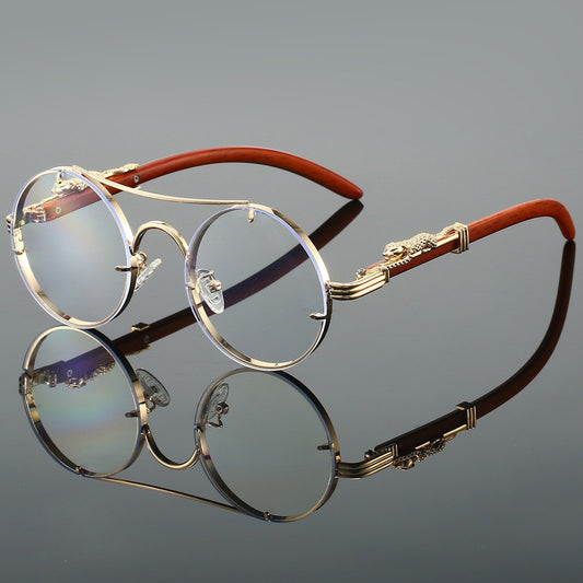 Retro Double Beam Leopard Sunglasses